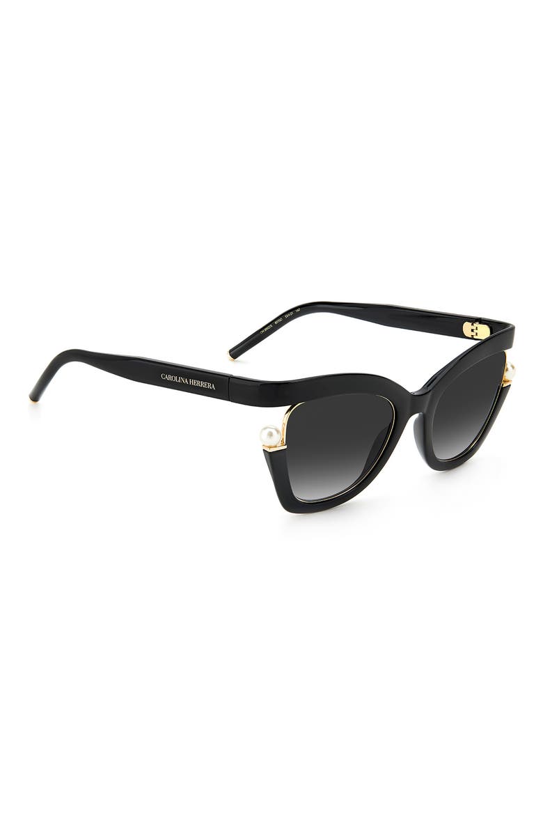 53mm Cat Eye Sunglasses, Alternate, color, BLACK/ DARK GREY SF
