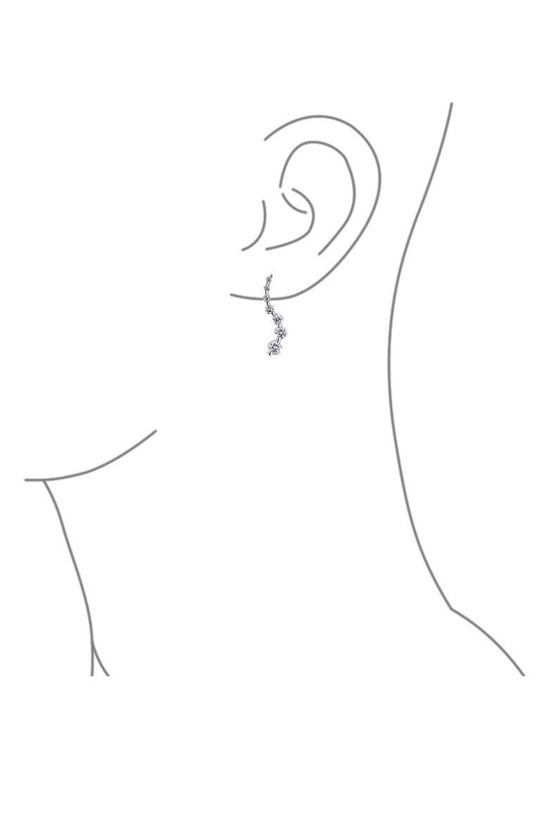 Graduated CZ Earrings, Alternate, color, SILVER