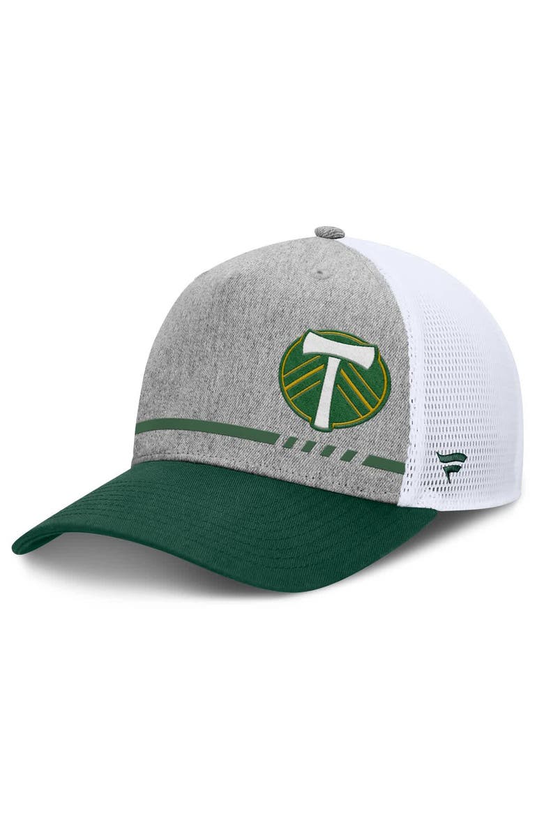 FANATICS Men's Fanatics Heather Gray Portland Timbers Low Block Trucker Adjustable Hat, Main, color, 