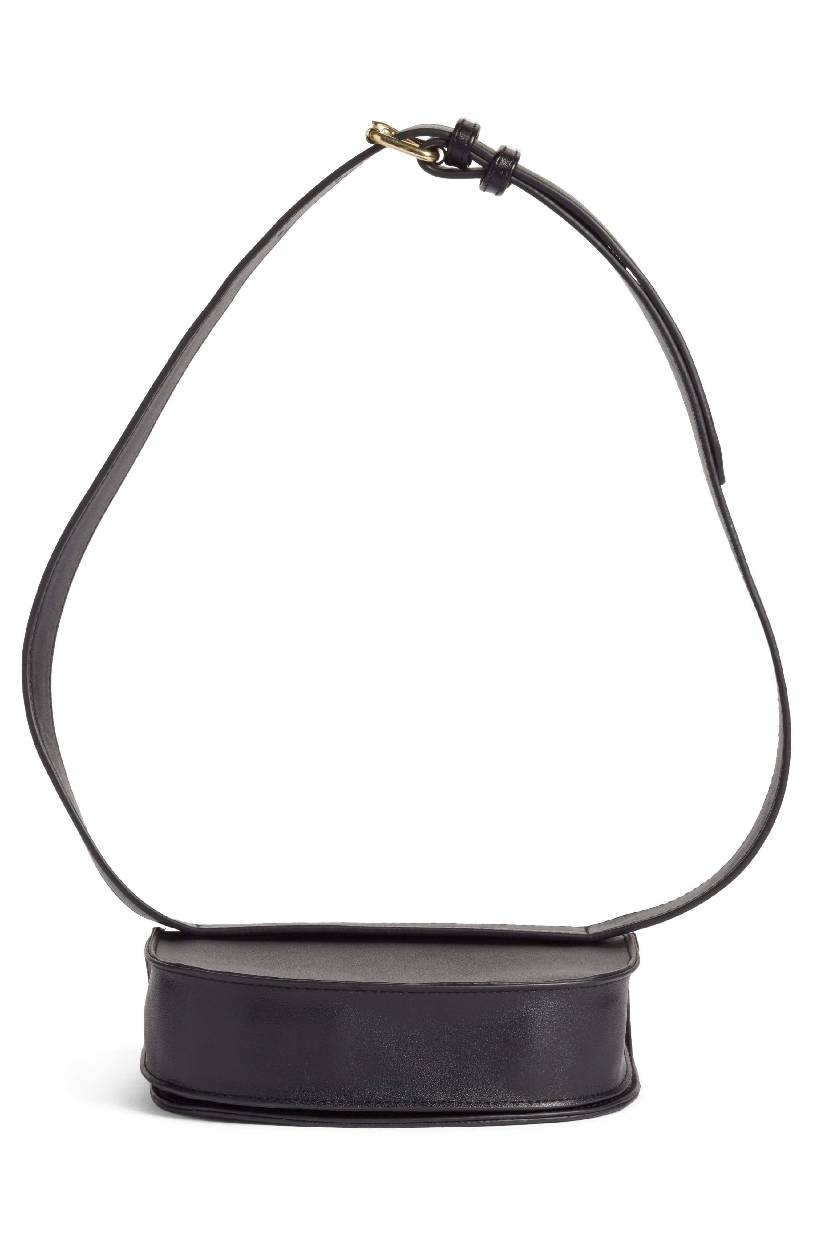 Faux Leather Saddle Belt Bag, Alternate, color, BLACK
