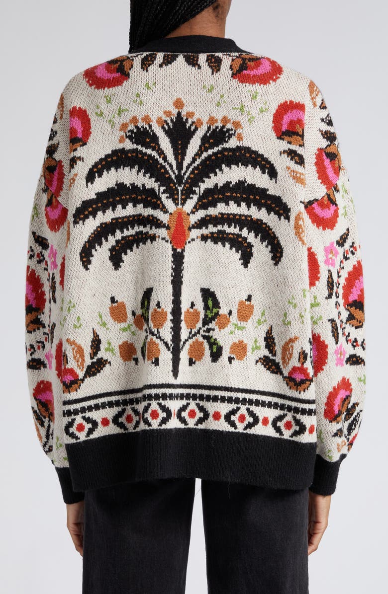 FARM Rio Palms Paradise Jacquard Cardigan, Alternate, color, 