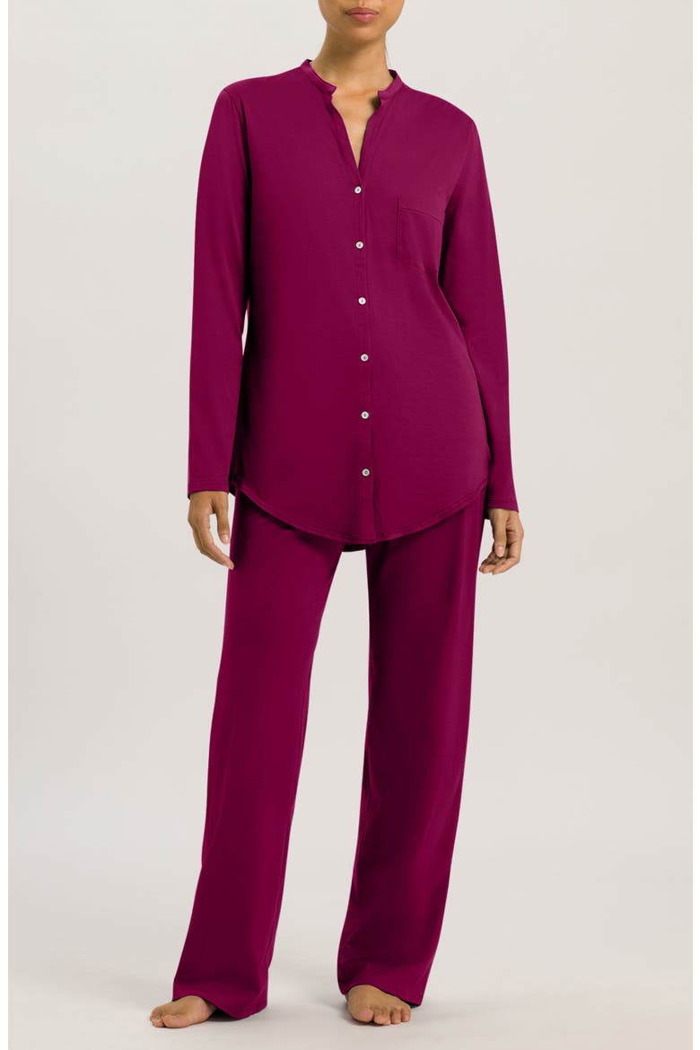 Cotton Deluxe Pajamas, Main, color, DEEP POPPY