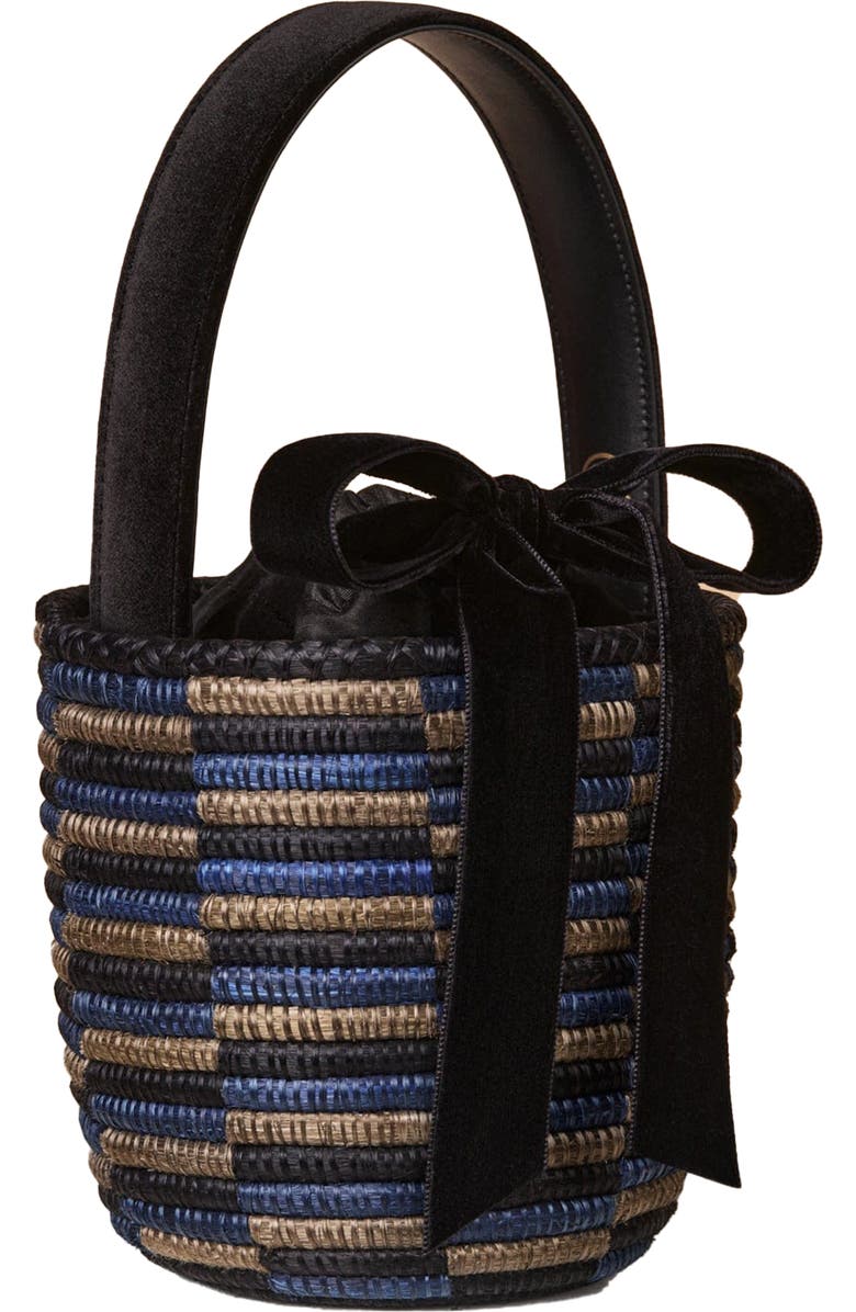 Cesta Collective Velvet Bow Party Pail Basket Bag, Main, color,