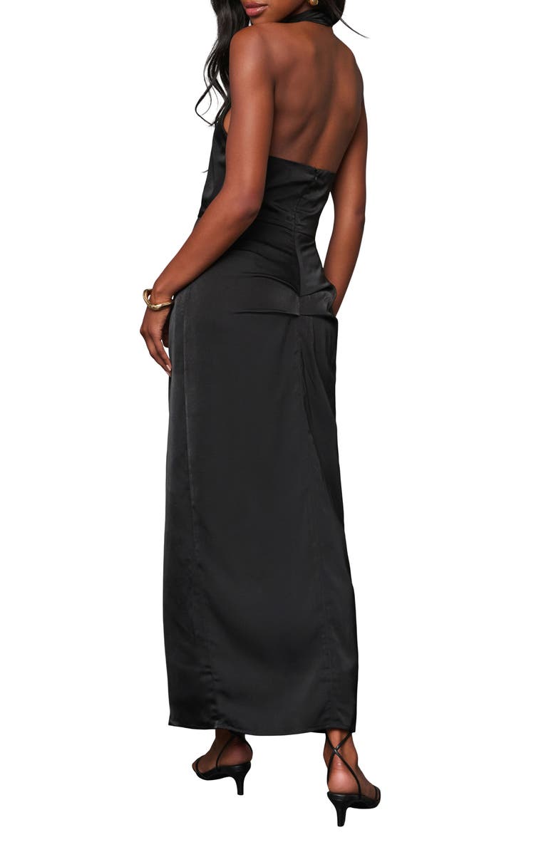 VICI Collection Jaelyn Halter Neck Satin Gown, Alternate, color, 