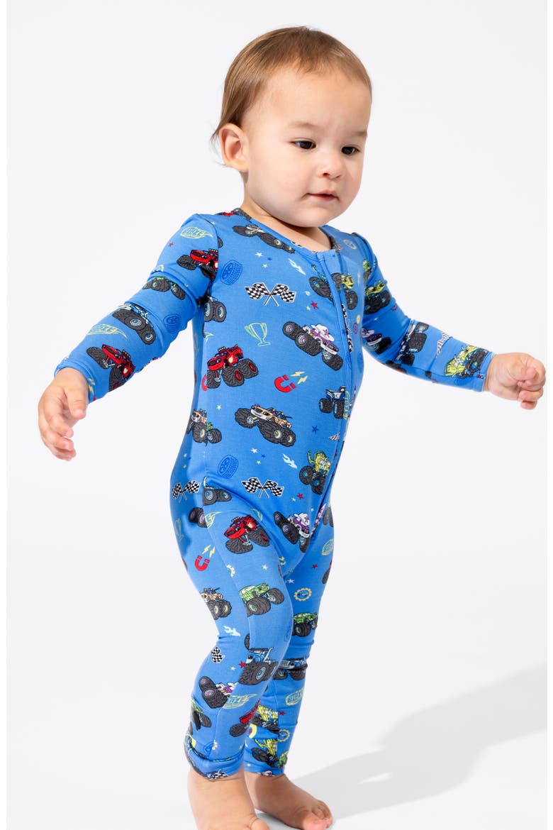Trucks Convertible Footie Pajamas, Alternate, color, BLUE