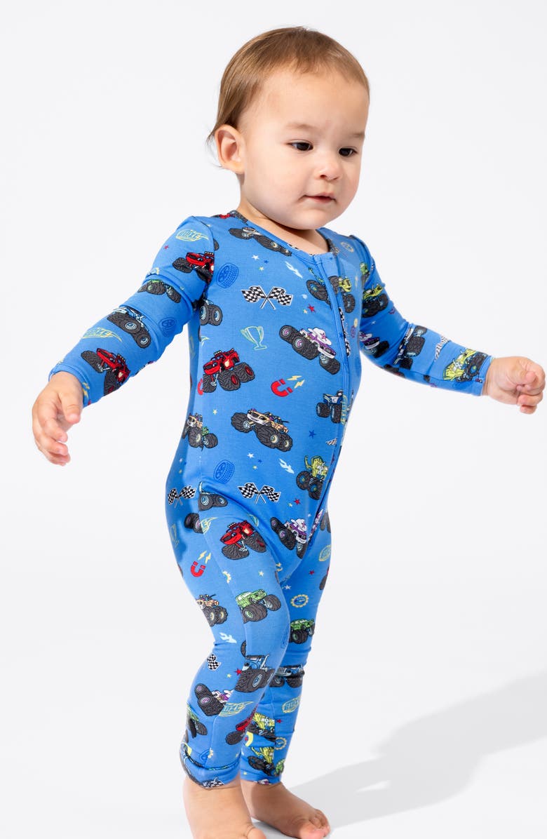 Bellabu Bear Trucks Convertible Footie Pajamas, Alternate, color, 