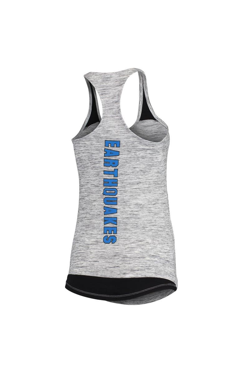 5TH AND OCEAN BY NEW ERA Women's 5th & Ocean by New Era Black San Jose Earthquakes Space Dye Contrast Inserts Racerback Tank Top, Alternate, color, 