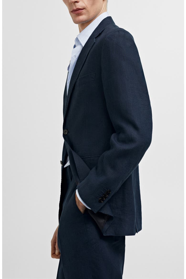 Slim Fit Linen Sport Coat, Alternate, color, DARK NAVY