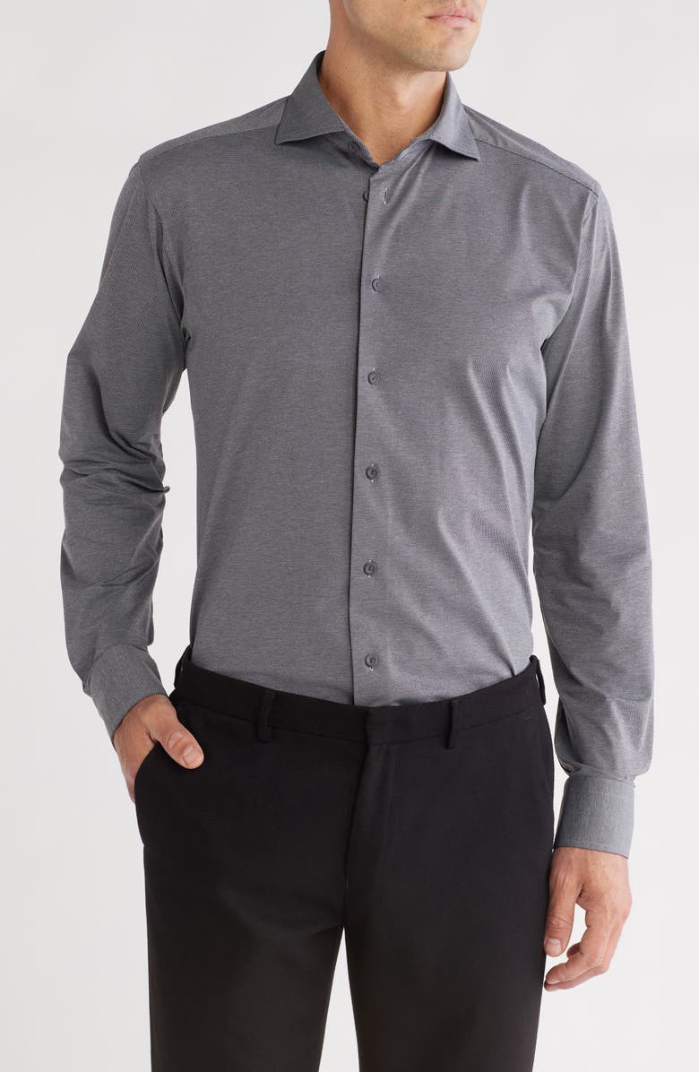 Eton Slim Fit Solid Stretch Dress Shirt, Main, color,