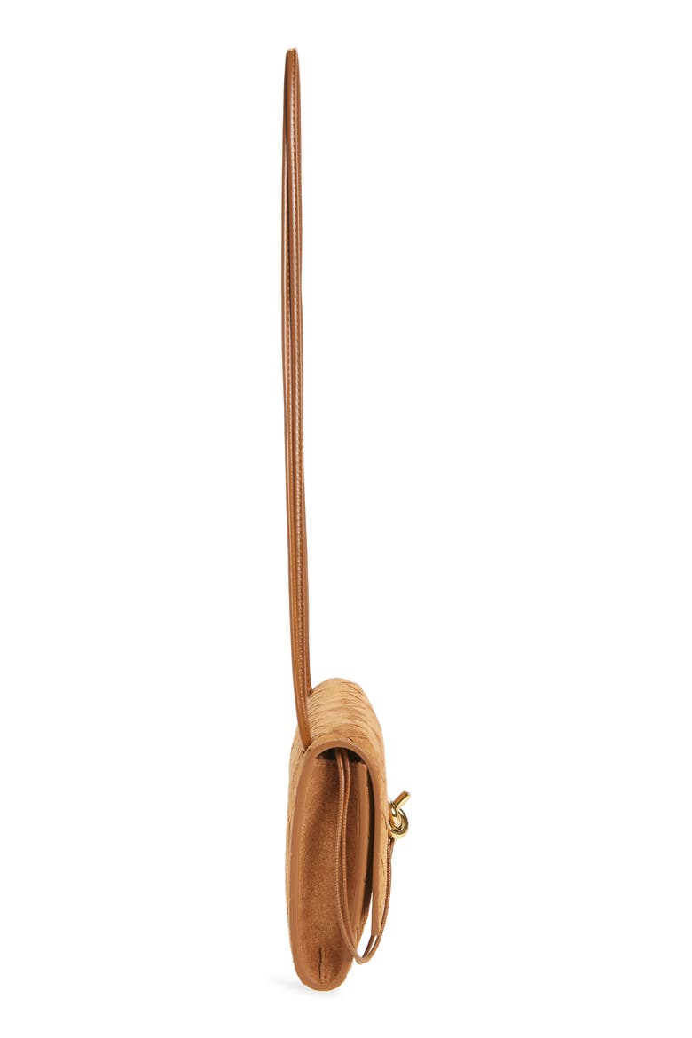 Slim Andiamo Intrecciato Suede Crossbody Wallet, Alternate, color, 2599 AMBER-M BRASS
