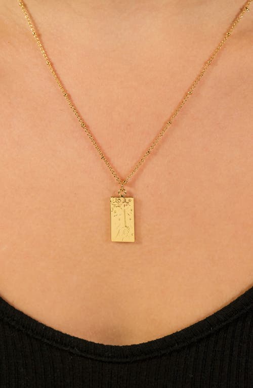 Sterling Forever The Magician Tarot Card Pendant Necklace In Gold
