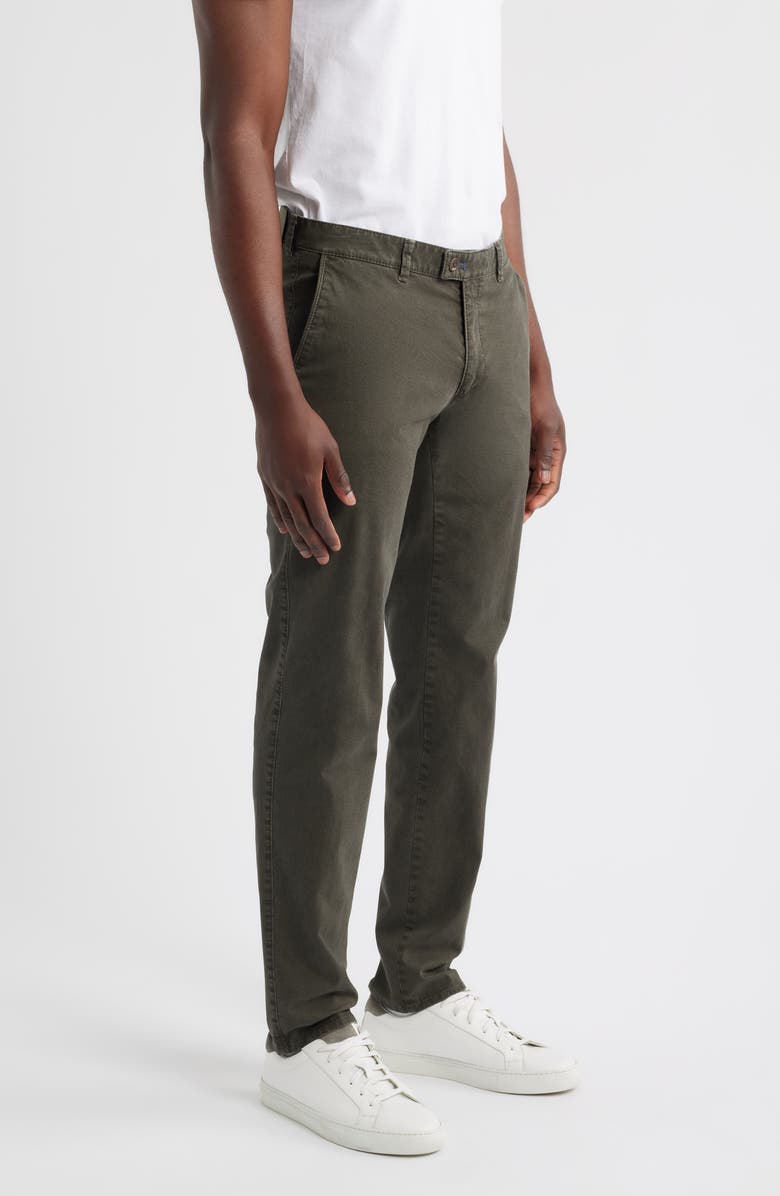Brax Fabio Flat Front Cotton Blend Pants, Alternate, color, Olive