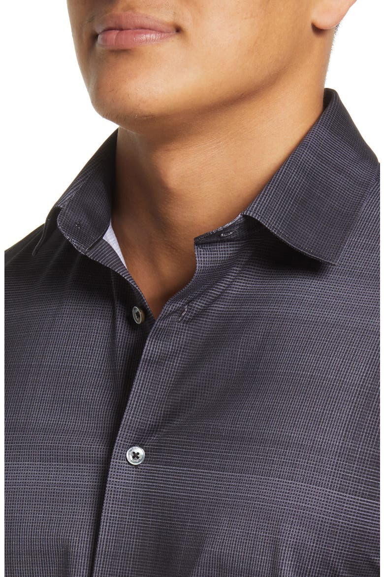 OoohCotton® Plaid Button-Up Shirt, Alternate, color, GRAPHITE