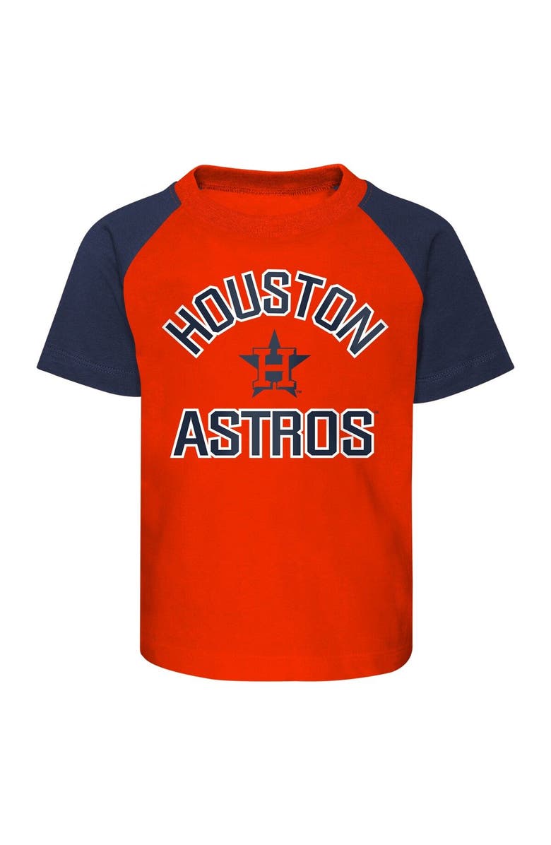 Outerstuff Toddler Orange/Heather Gray Houston Astros Two-Piece Groundout Baller Raglan T-Shirt & Shorts Set, Alternate, color, 