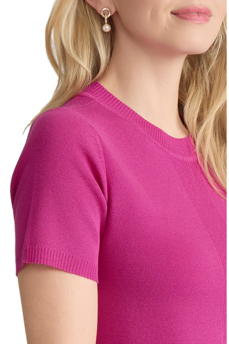 Short Sleeve Rib Sweater, Alternate, color, BRIGHT ORCHID