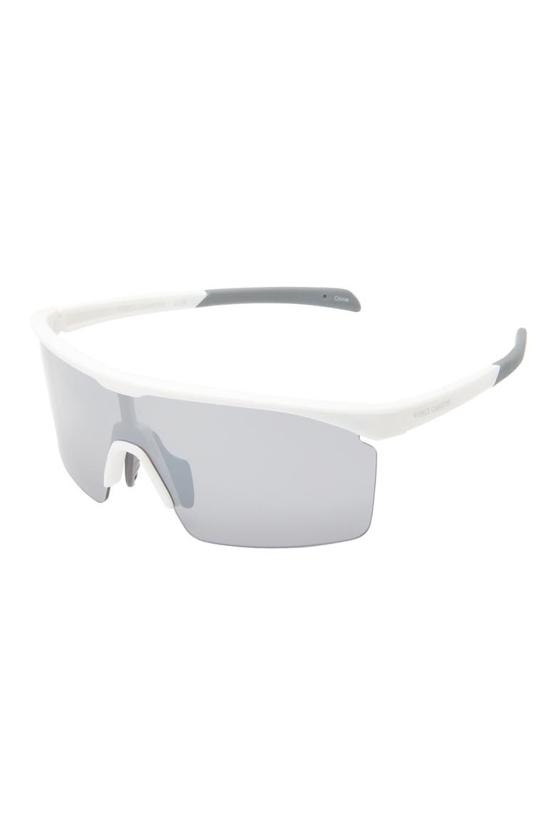 Semi Rimless Shield Sunglasses, Alternate, color, WHITE