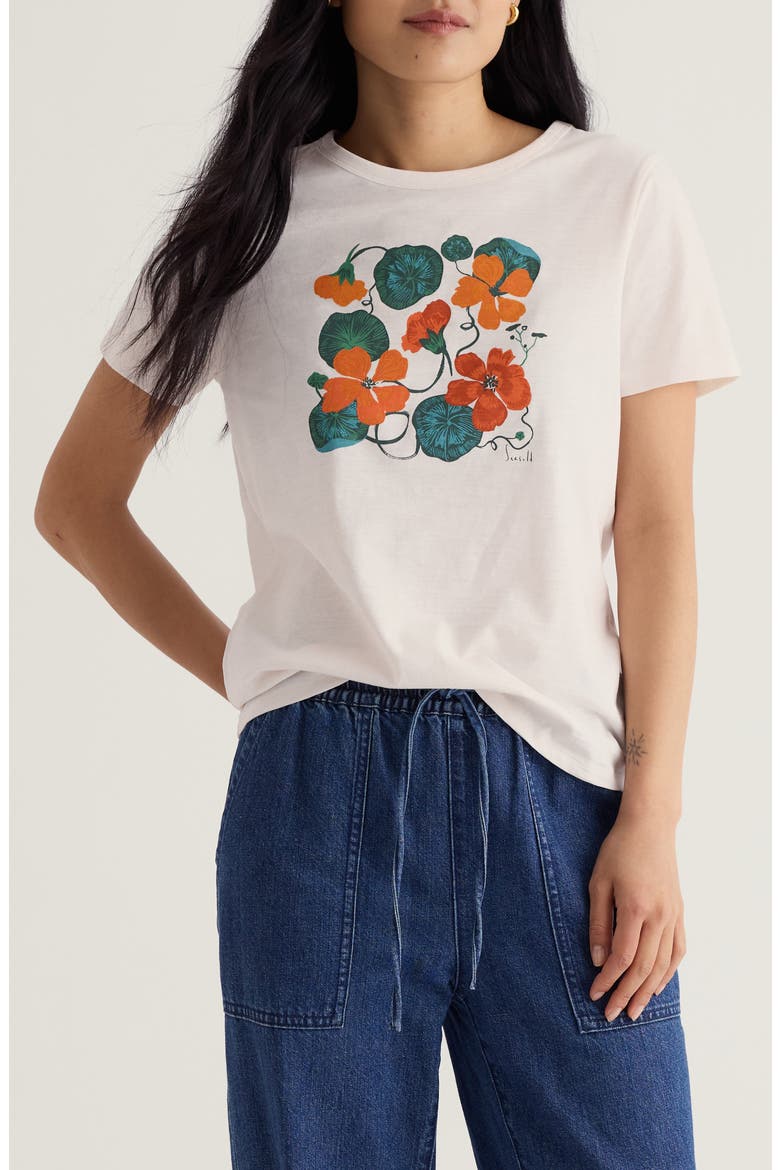 Organic Cotton Printing Ink T-Shirt, Main, color, NASTURTIUM PAINTING CHALK