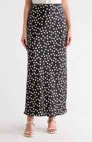 Renee C Polka Dot Print Maxi Skirt