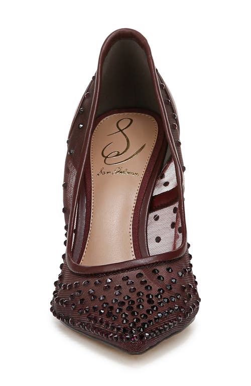 Sam Edelman Hazel Mesh Womens Embellished Faux Leather Pumps In French Burgundy