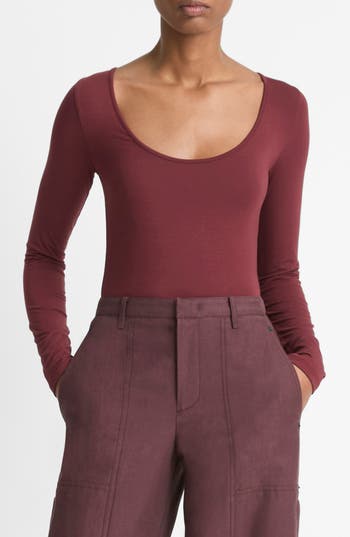Vince Scoop Neck Long-sleeved T-shirt
