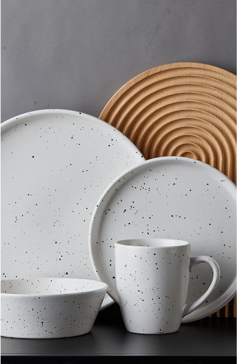 Stone Lain Jade Stoneware 16-Piece Dinnerware Set, Alternate, color, White