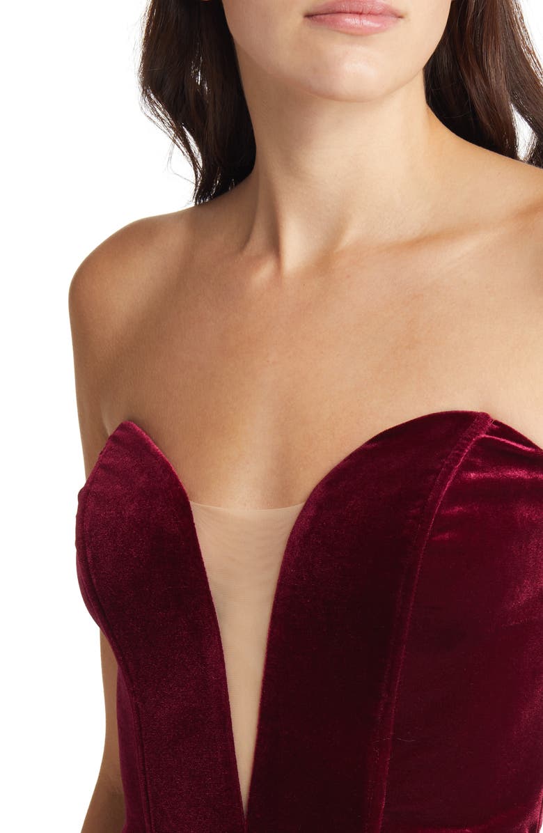 Lulus Fashion Agenda Strapless Velvet Jumpsuit, Alternate, color,