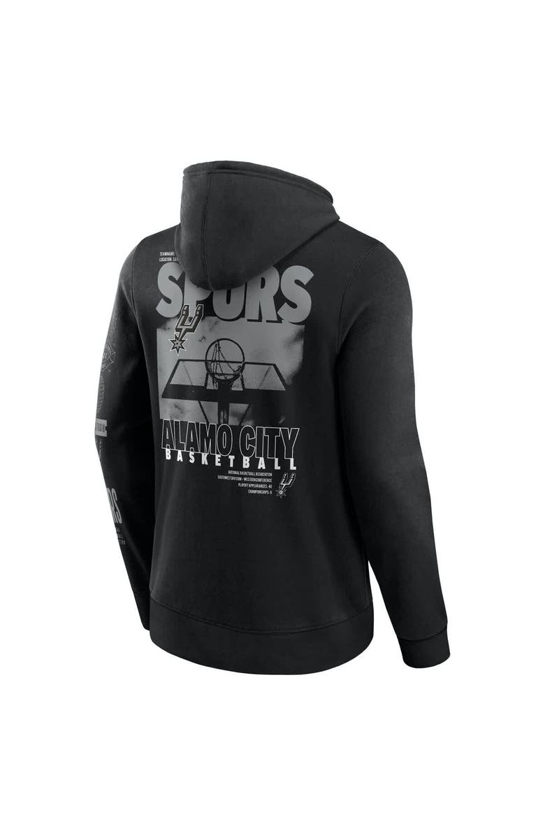 FANATICS Men's Fanatics Black San Antonio Spurs Game Time Crossover Pullover Hoodie, Alternate, color, Black