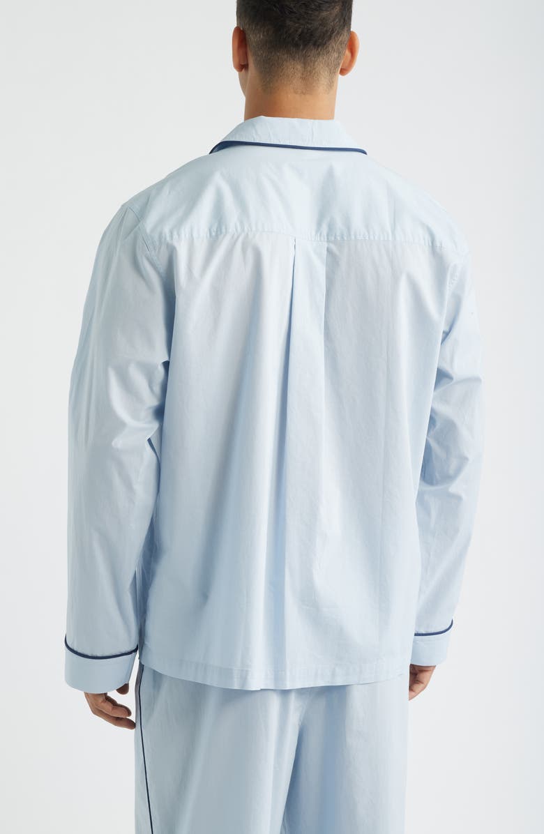 Lunya Piped Airy Cotton Pajama Shirt, Alternate, color,