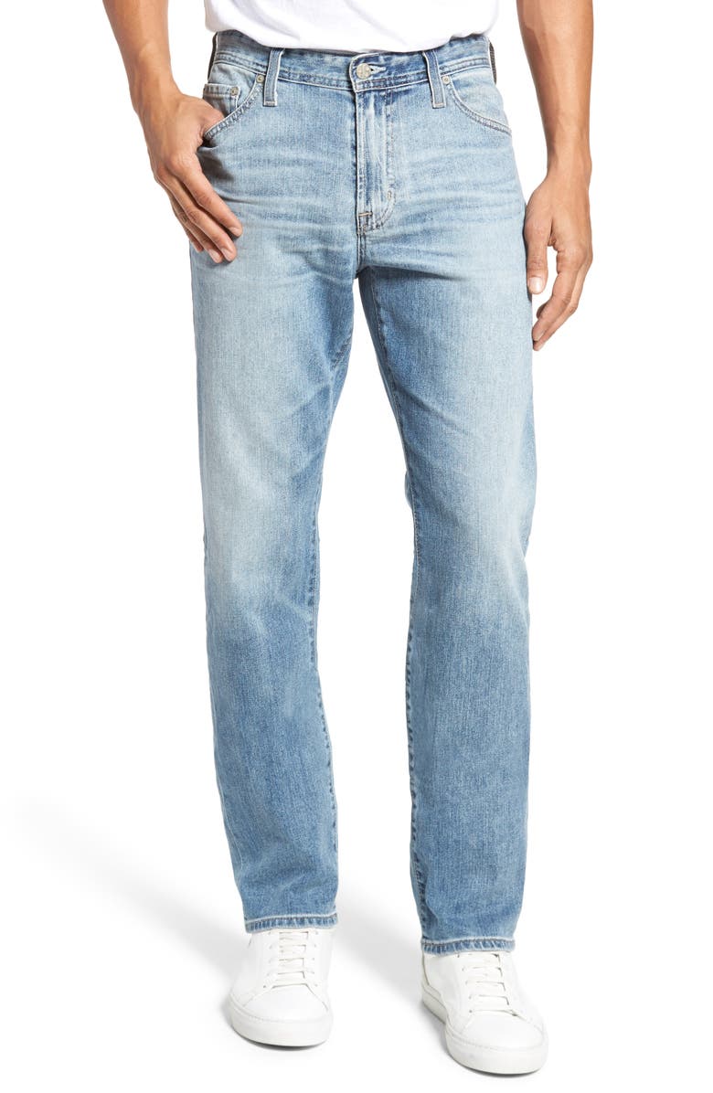 AG Everett Slim Straight Fit Jeans, Main, color, Bright Sky
