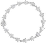 Haus of Brilliance 14K Gold 1 1/5 Cttw Round Diamond Floral Star-Shaped Link Bracelet