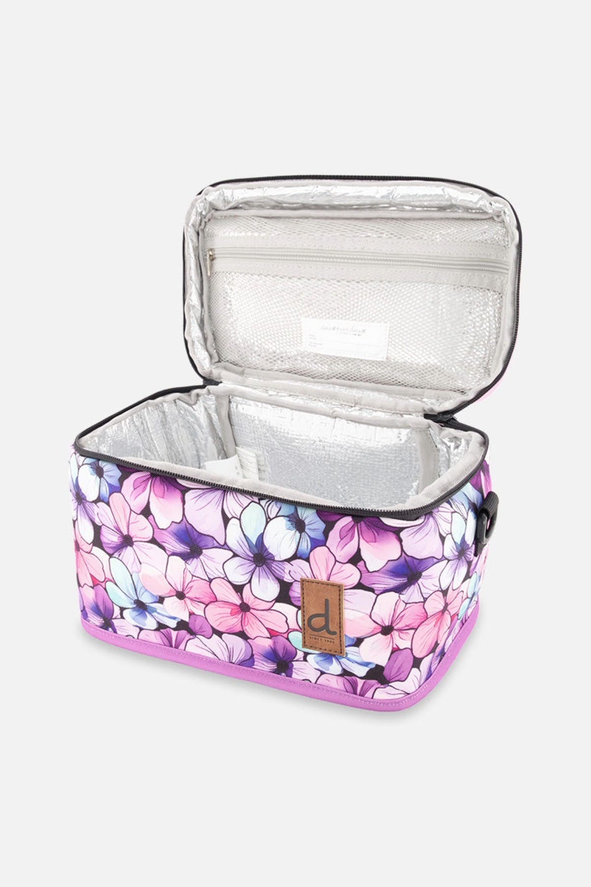 Deux par Deux Floral Practical Spacious Organized Lunch Box, Alternate, color, Black Floral Print