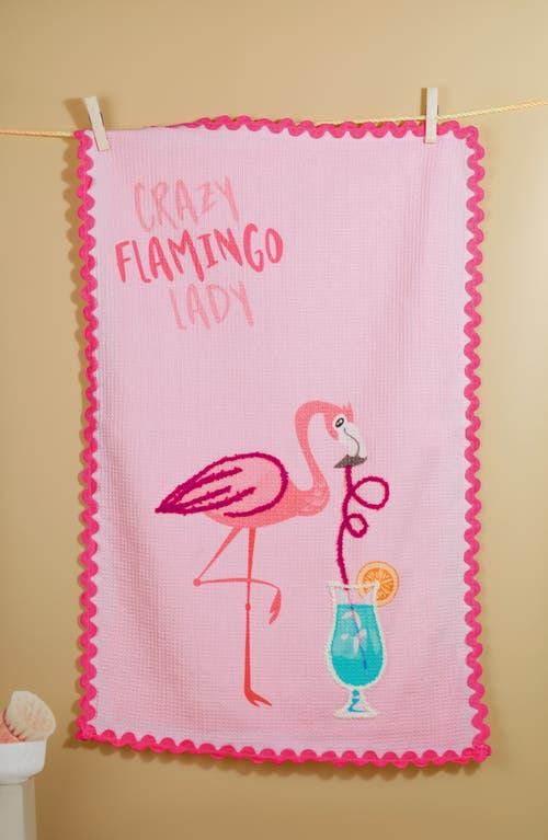 Tiramisu Flamingo Fun Set Of 3 Kitchen Towels In Pink