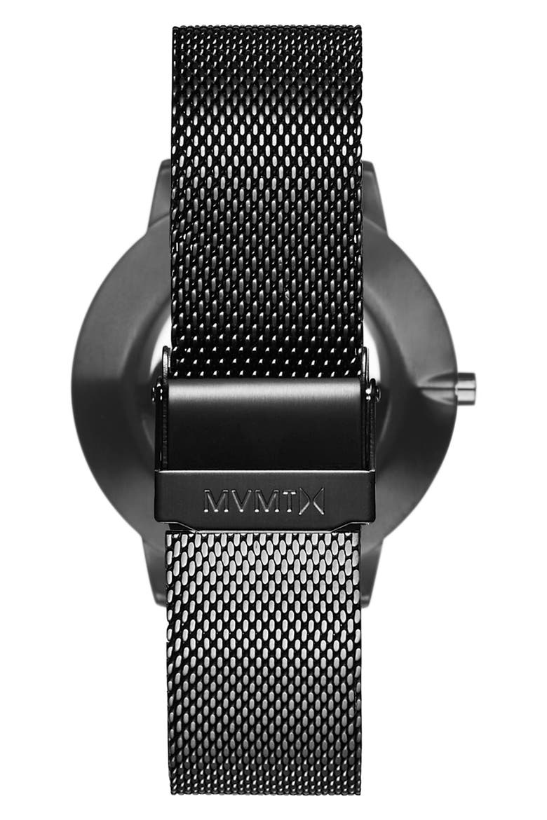 MVMT Boulevard Mesh Strap Watch, 38mm, Alternate, color, GUNMETAL