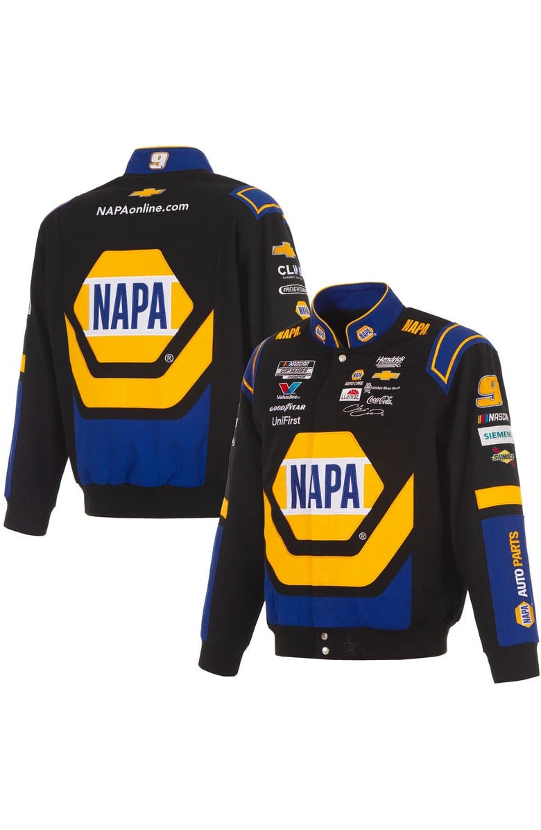 JH DESIGN Men's JH Design Black/Royal Chase Elliott NAPA Full-Snap Twill Uniform Jacket, Main, color, Black