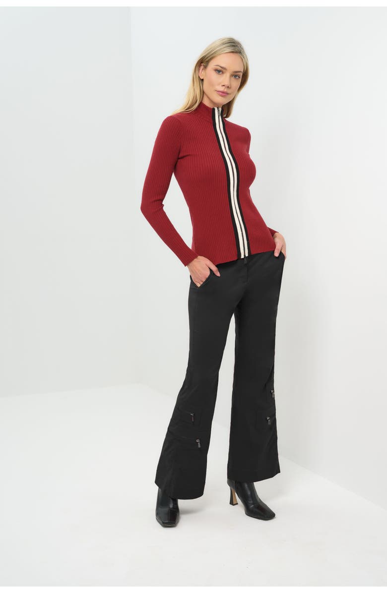 Anatomie Charlize Sweater Top in Crimson, Alternate, color, Crimson W Black&White Stripe