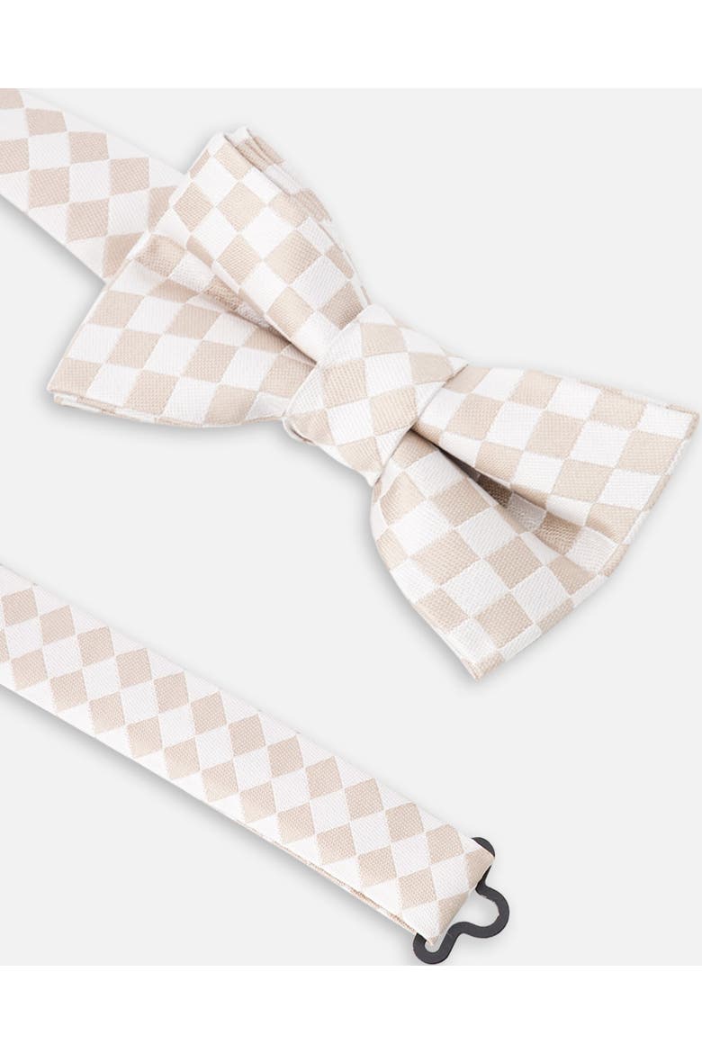 Check Bow Tie, Alternate, color, White and Sand Check
