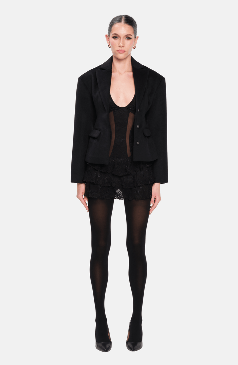 OW Collection ELEANOR Mini Dress, Alternate, color, Black