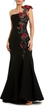 Mac Duggal Off The Shoulder Embroidered Mermaid Gown
