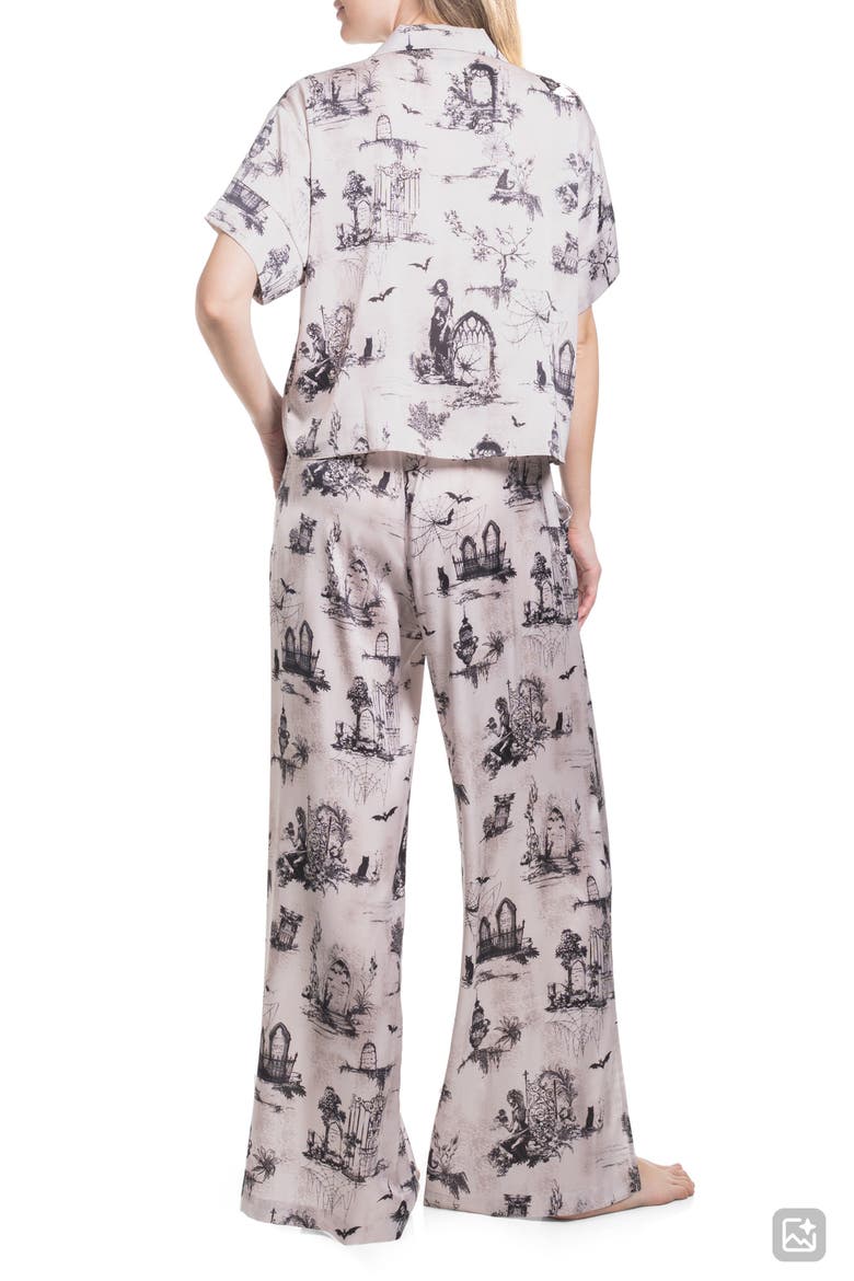 Erie Toile Satin Pajamas, Alternate, color, ERIE TOILE