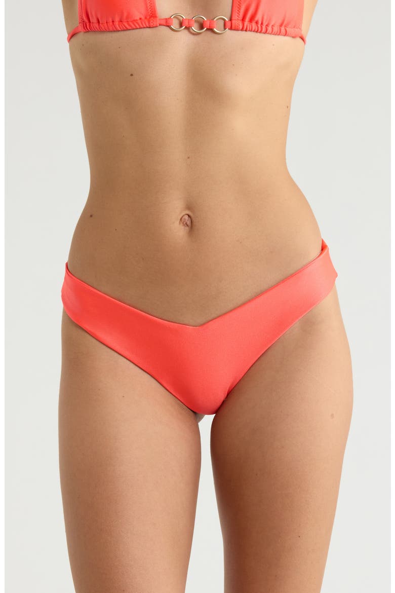 V-Cut Bikini Bottoms, Main, color, GUAVA GLOW