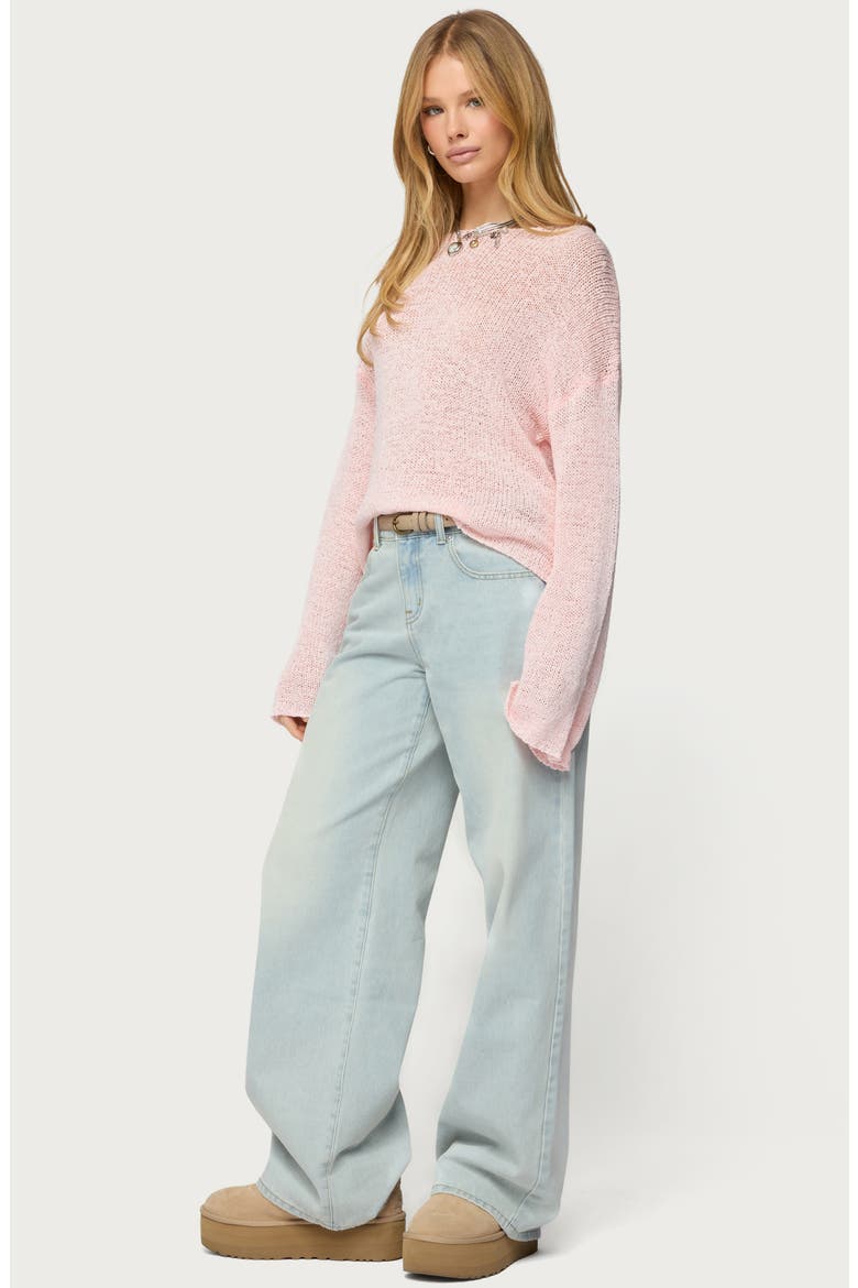 Drop Shoulder Lightweight Sweater, Alternate, color, PINK