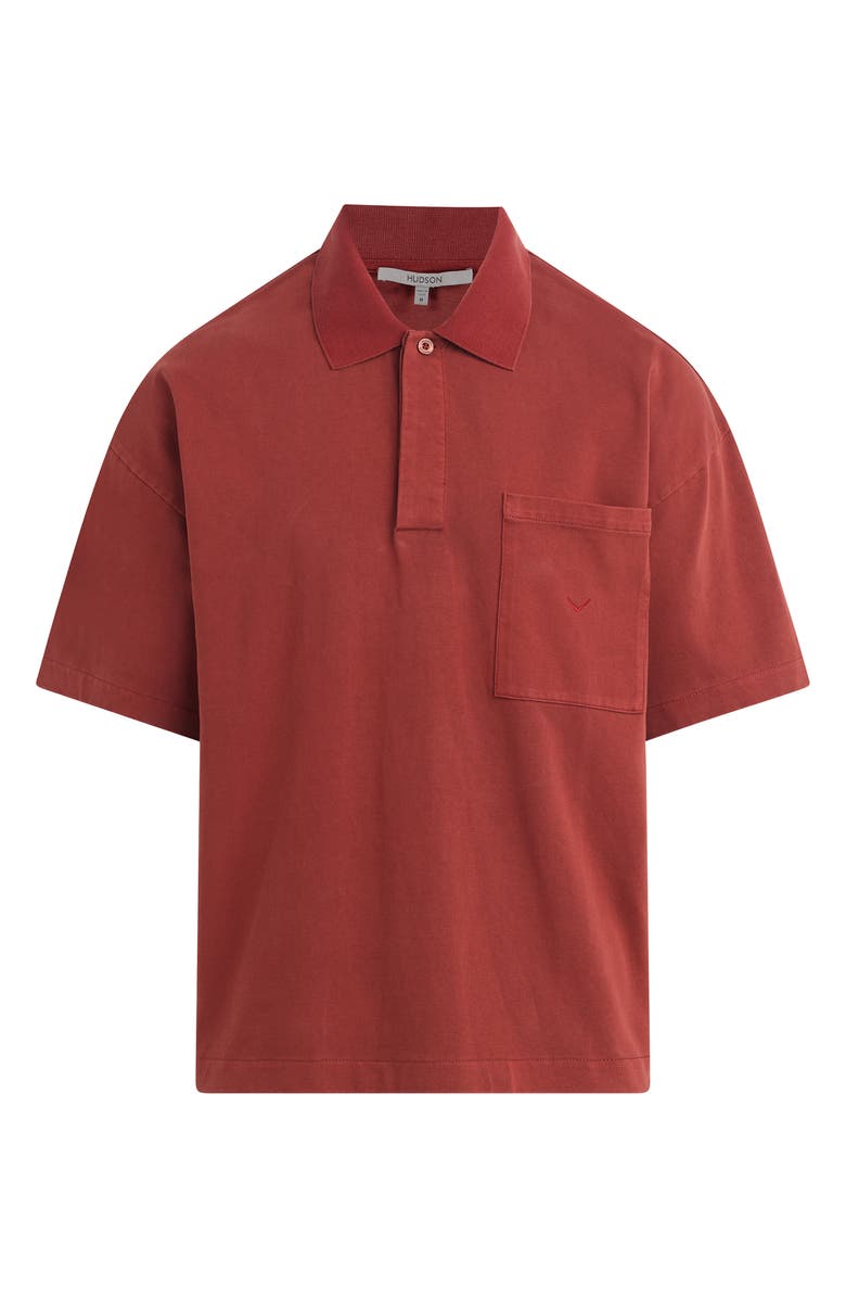 Hudson Jeans Heavyweight Cotton Pocket Polo, Alternate, color, Sunset