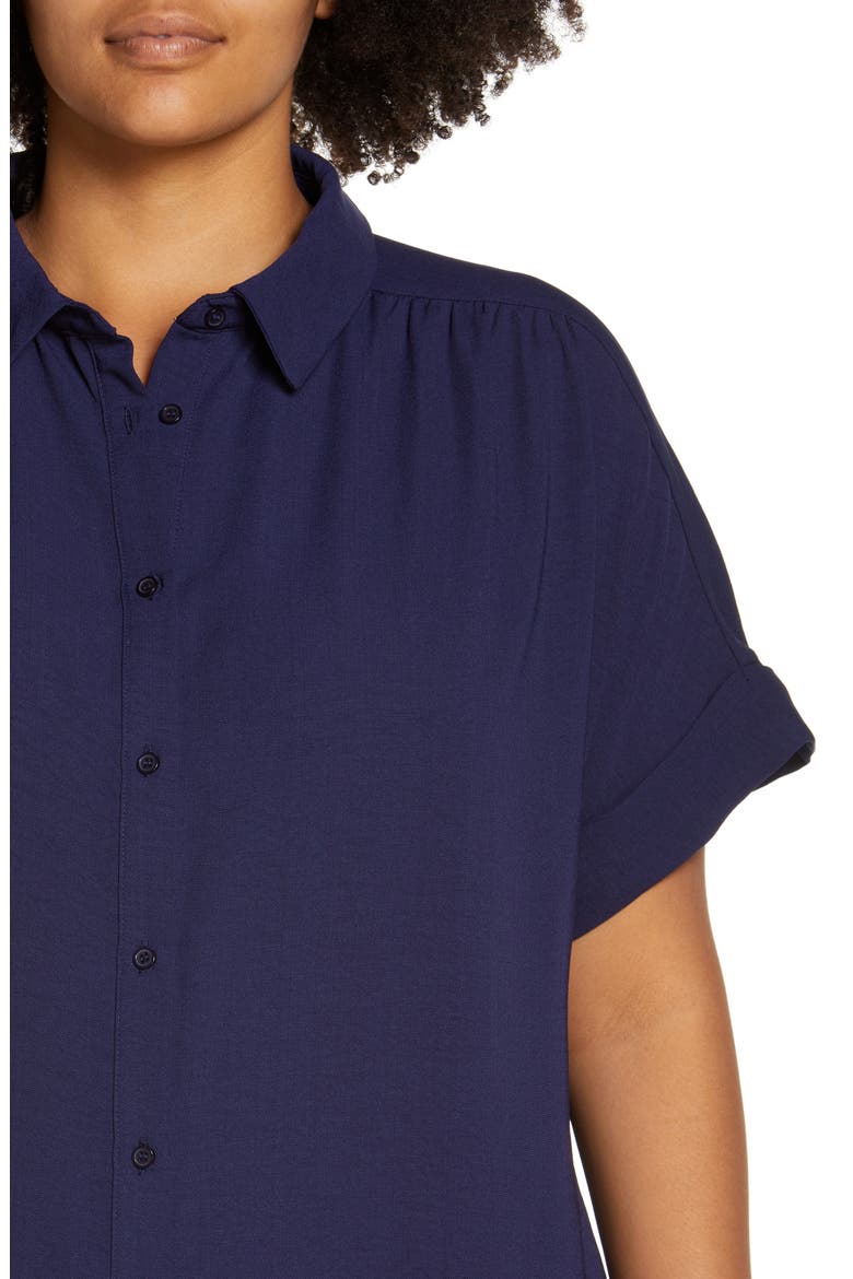 Short Sleeve Shirtdress, Alternate, color, NAVY PEACOAT