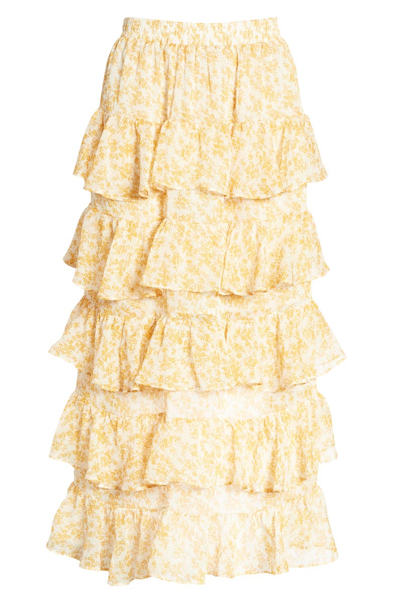 MINKPINK Lana Tiered Midi Skirt, Alternate, color,