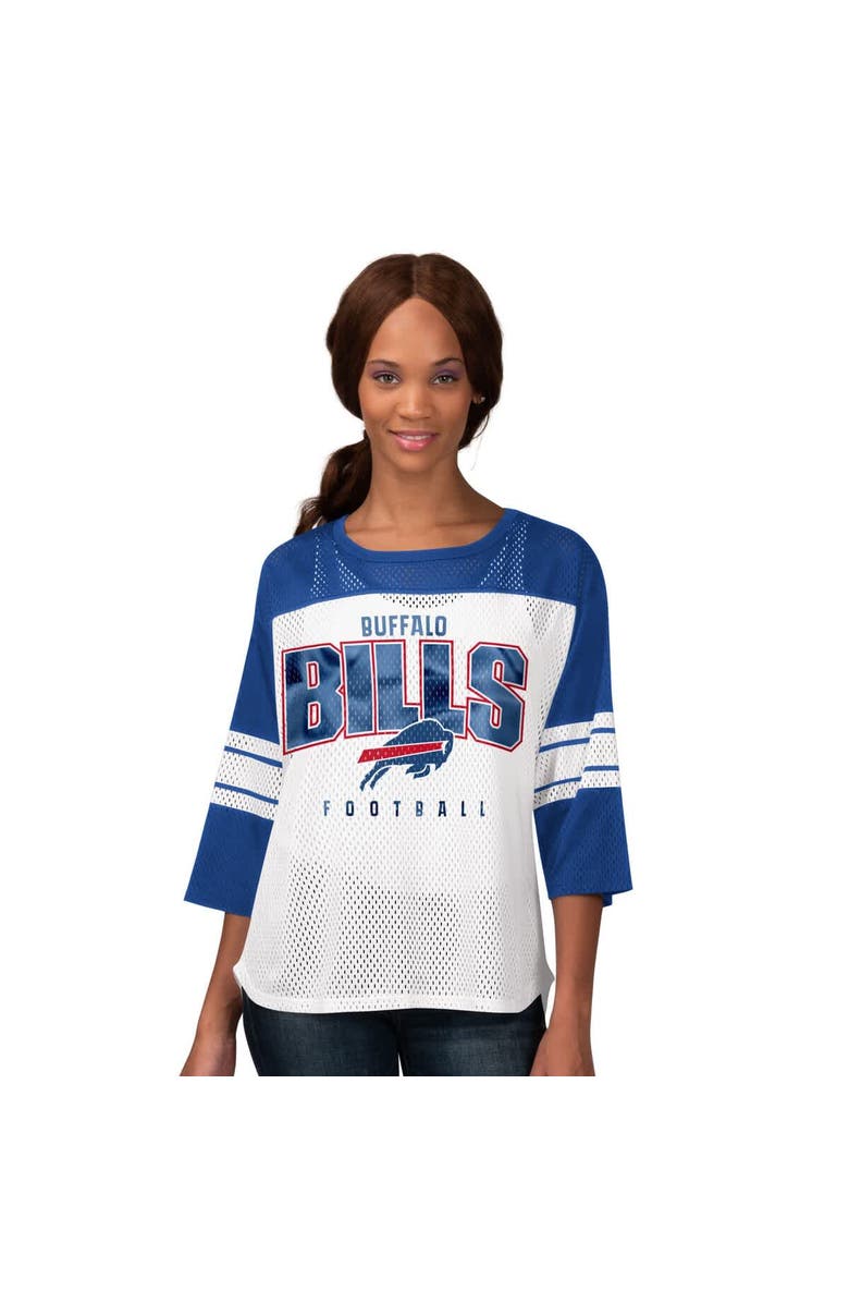 G-III 4HER BY CARL BANKS Women's G-III 4Her by Carl Banks Royal Buffalo Bills First Team 3/4-Sleeve Mesh T-Shirt, Main, color, Royal