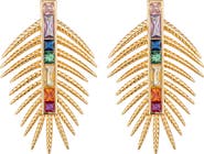 EYE CANDY LOS ANGELES Sylvia Multicolor Cubic Zirconia Leaf Drop Earrings