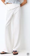 MANGO TEEN Handkerchief Waist Linen Blend Wide Leg Pants