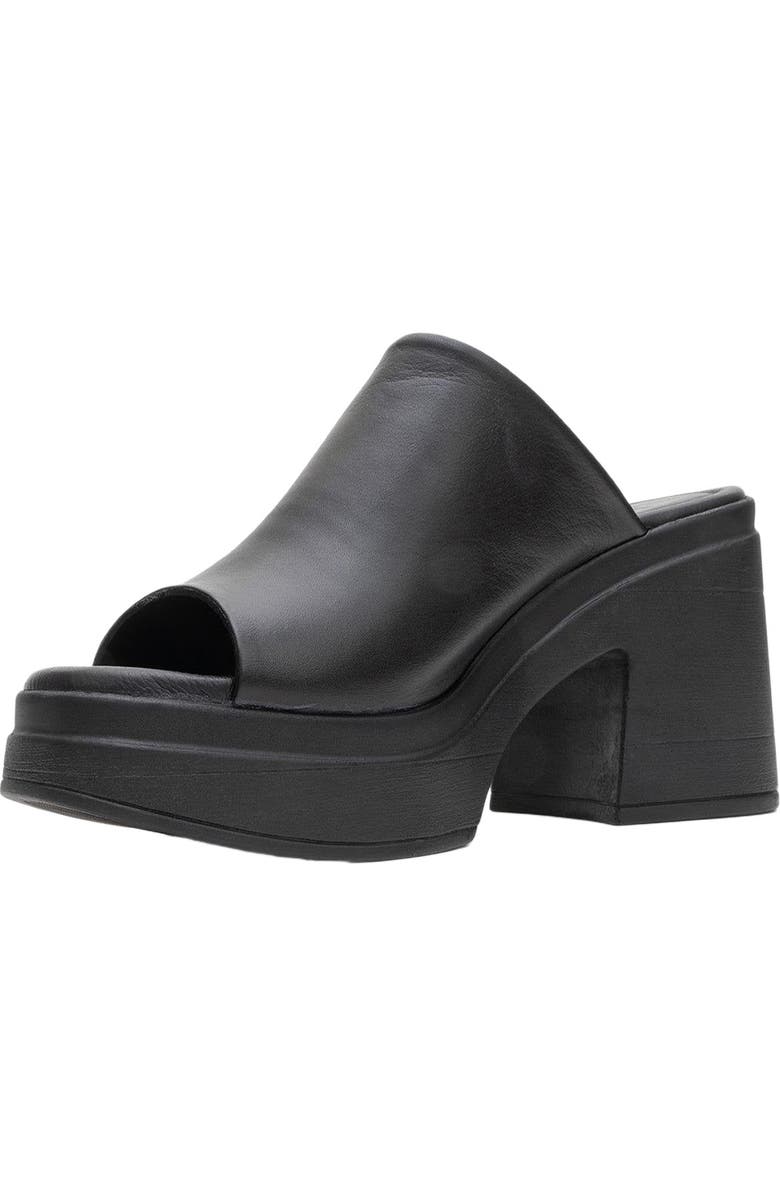Forever & Always Shoes Nola Leather Platform Mules, Alternate, color, Black Leather