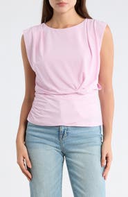 DKNY Sleeveless Gathered Top