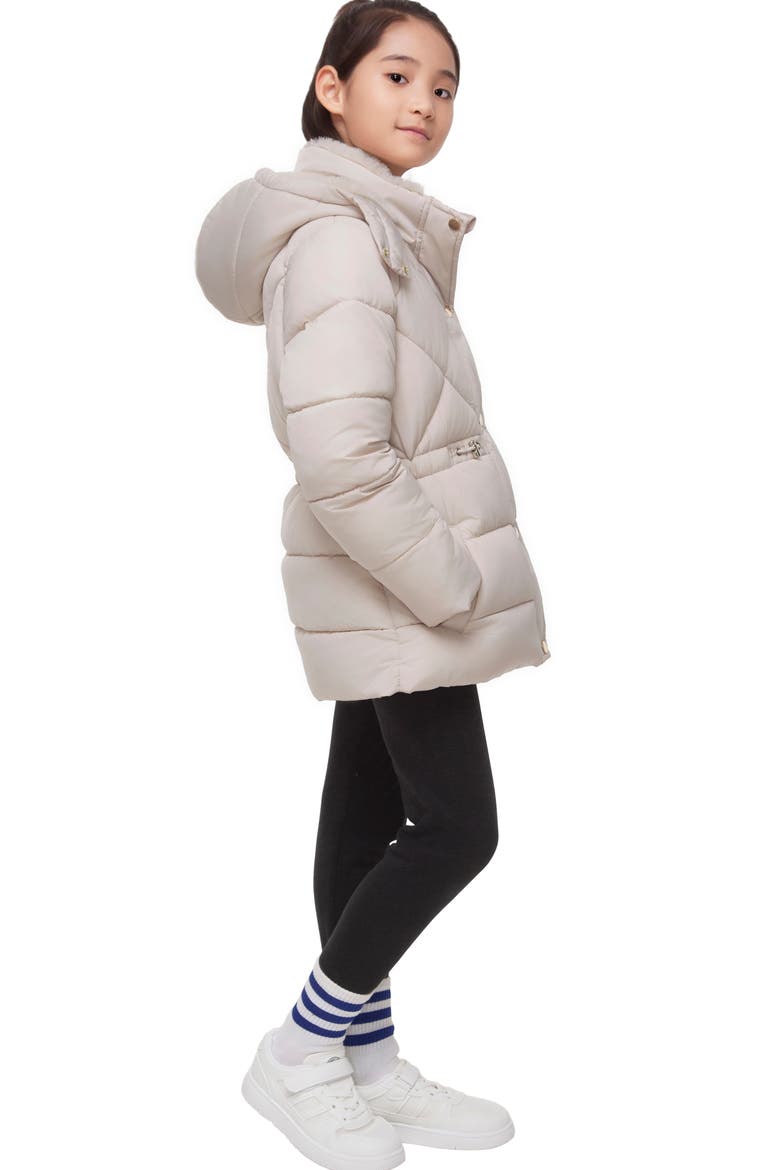 Kids' Timeless Quilted Coat, Alternate, color, Ivory